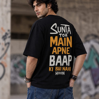 Men's Oversized Black Graphic T-Shirt