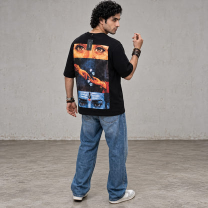 Mystic Art Oversized Black T-Shirt