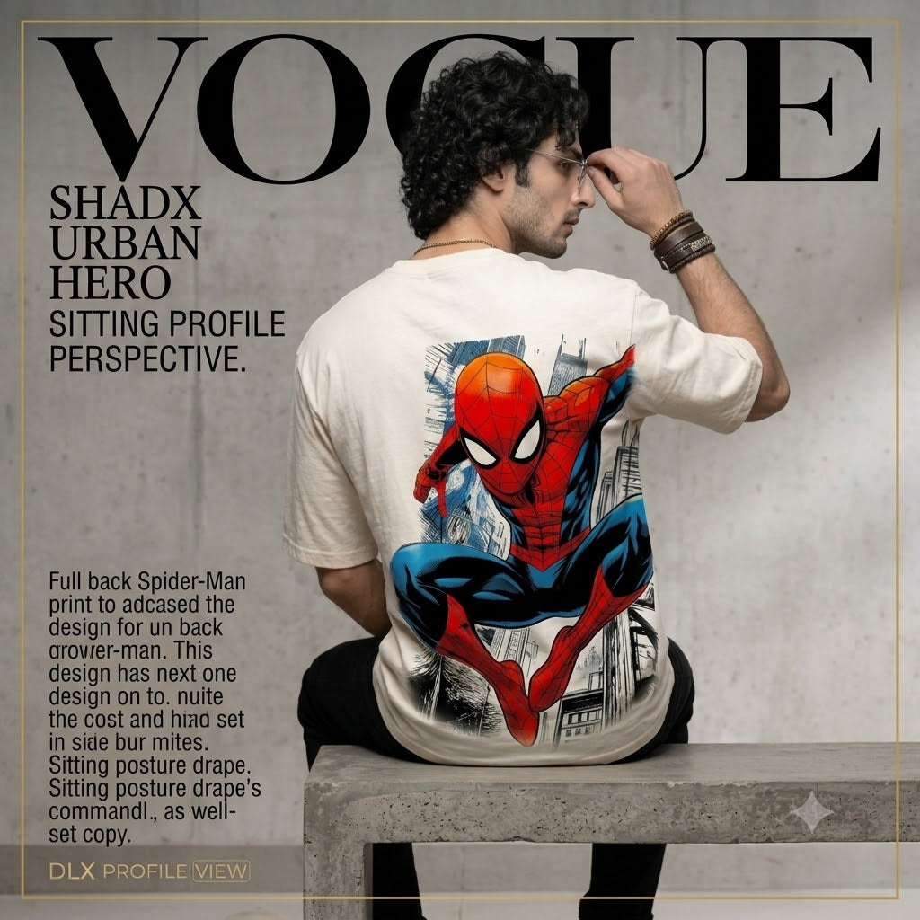White Oversize T shirt with Spider man graphics print