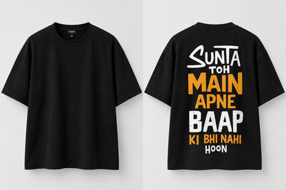 Men's Oversized Black Graphic T-Shirt