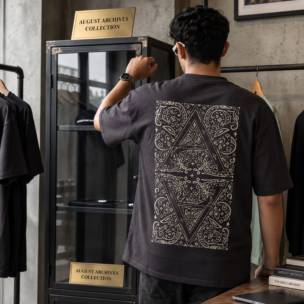 Charcoal Oversized T-shirt printed