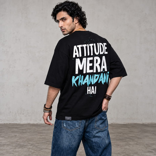 Attitude Mera Khandani Hai – Oversized Graphic T-Shirt