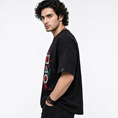 Graphic Oversized T-Shirt – Black