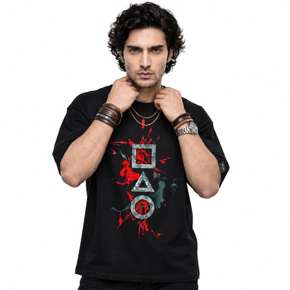 Graphic Oversized T-Shirt – Black
