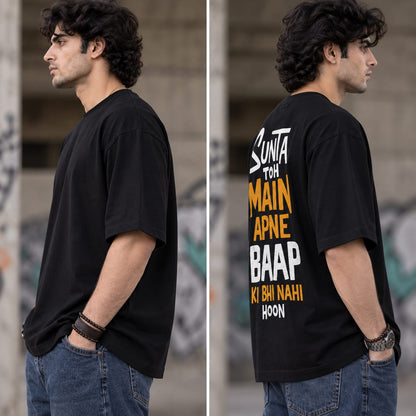 Men's Oversized Black Graphic T-Shirt