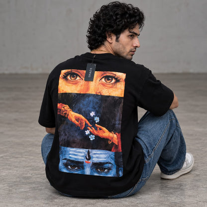 Mystic Art Oversized Black T-Shirt